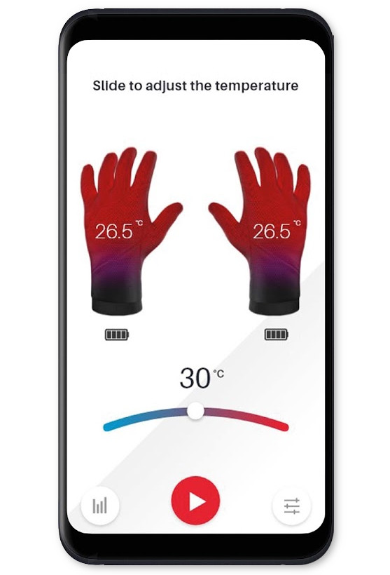 Aplicación guantes moto calefactables inteligentes